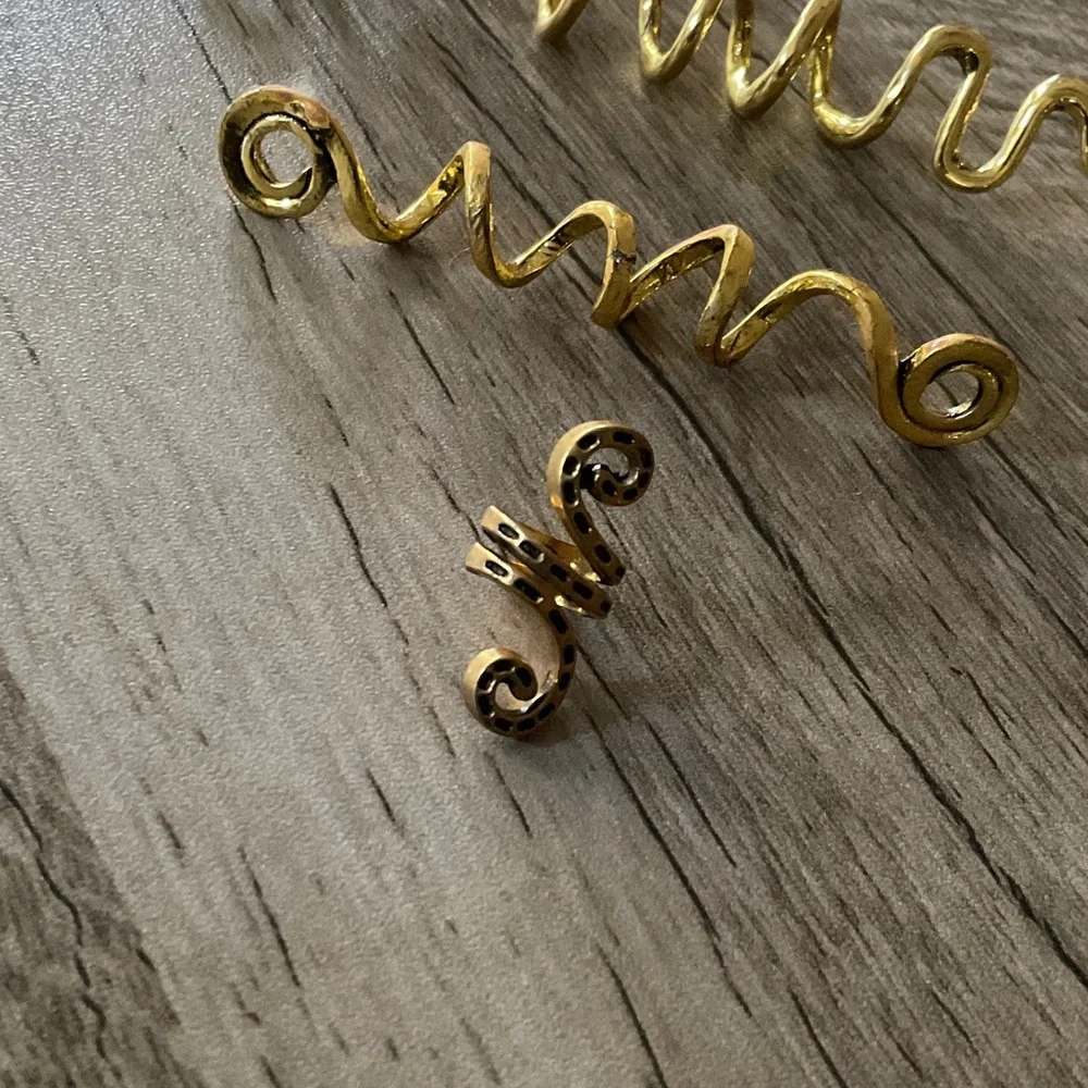Gold curly hair Accessory . Pack of 3